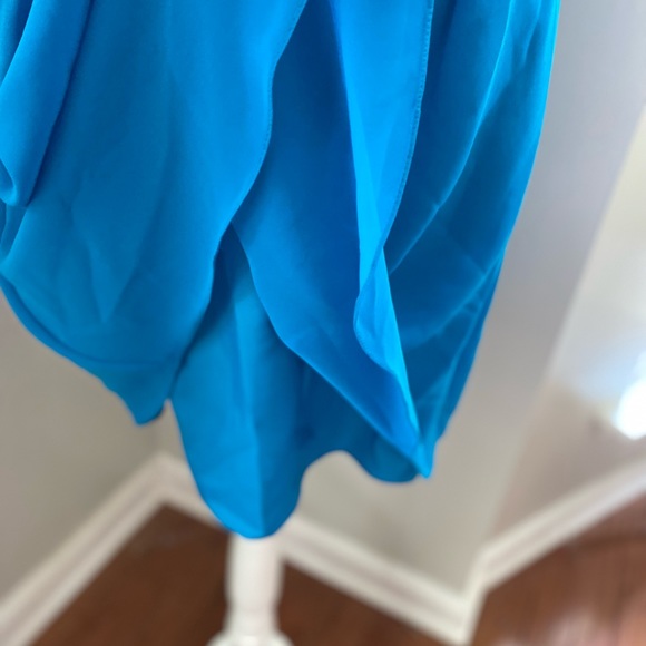 EUC Sorella Vita Lapis Blue Chiffon Strapless Mini - Picture 4 of 8